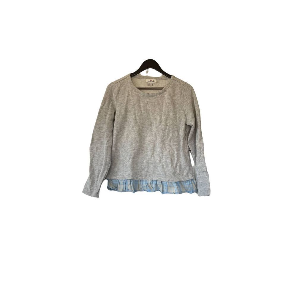 Vineyard Vines Grey and Blue Faux Layered Sweatshirt Small